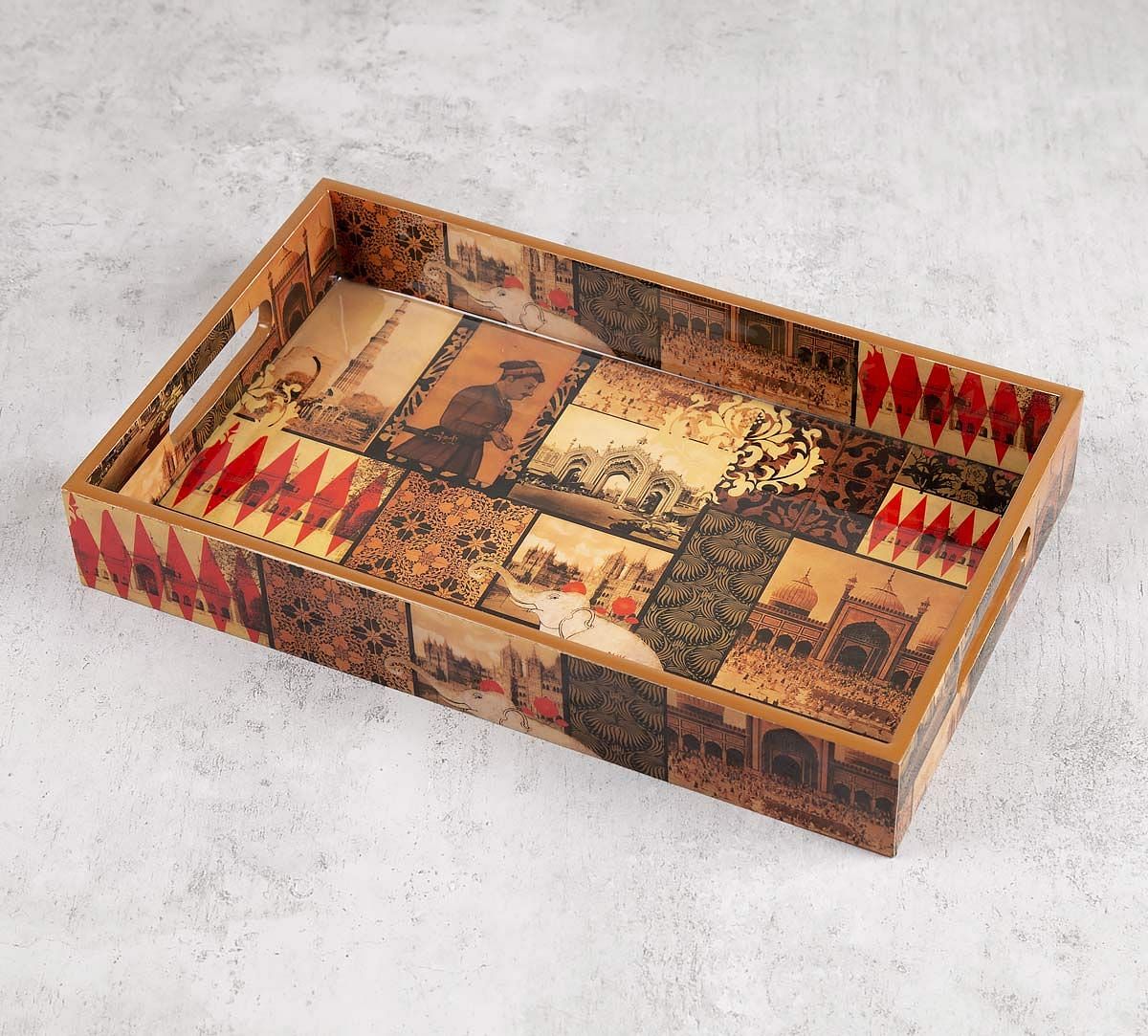 India Circus The Mughal Era Rectangle Serving Tray
