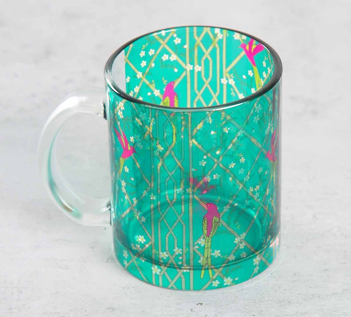 India Circus The Rose finchs Window View Glass Coffee Mug