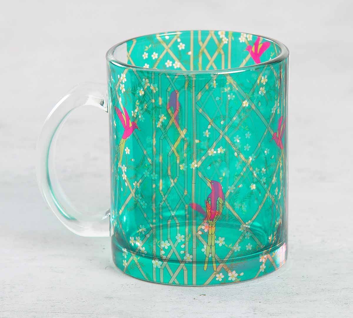 India Circus The Rose finchs Window View Glass Coffee Mug
