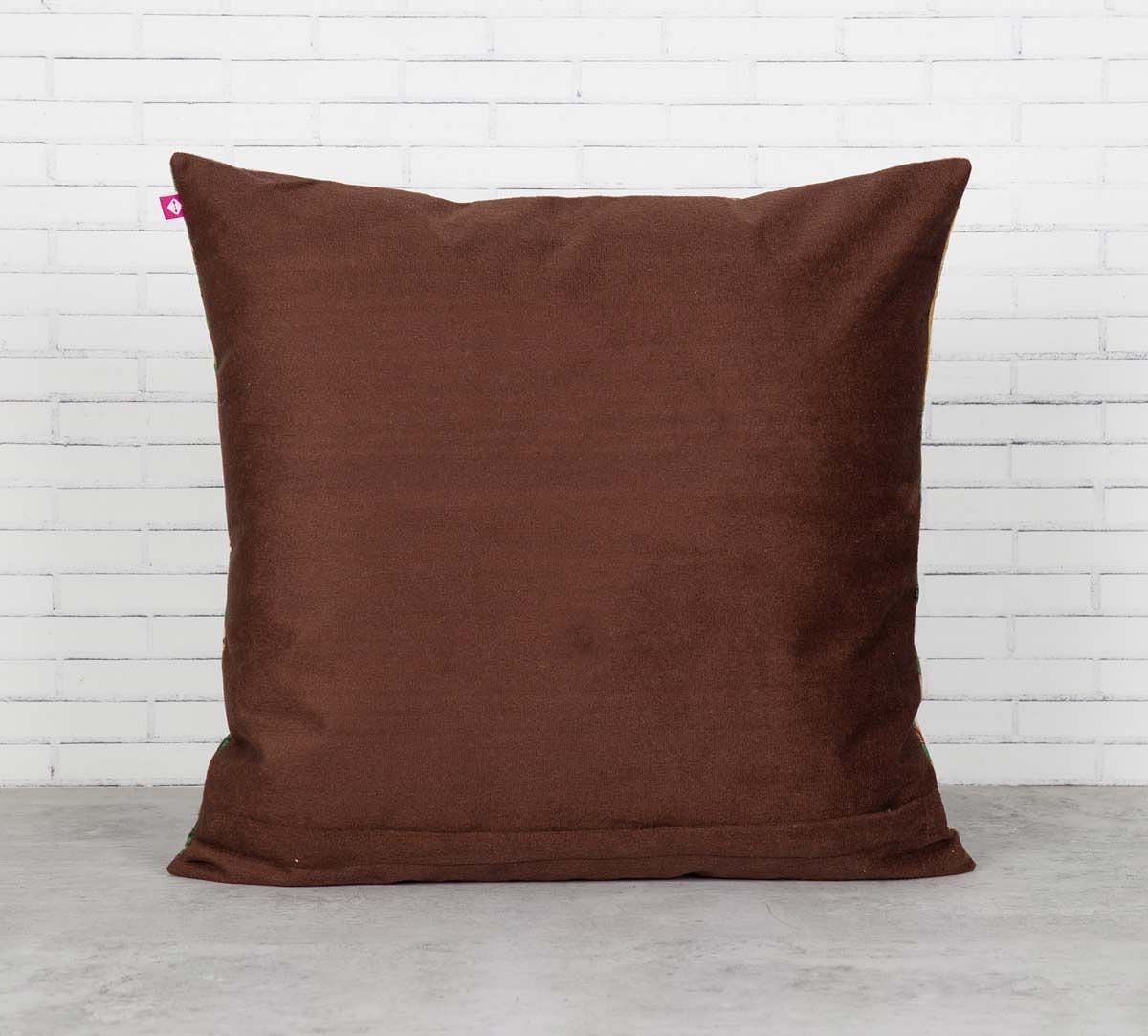 India Circus Tiled Lotus Extravaganza Blended Velvet Cushion Cover