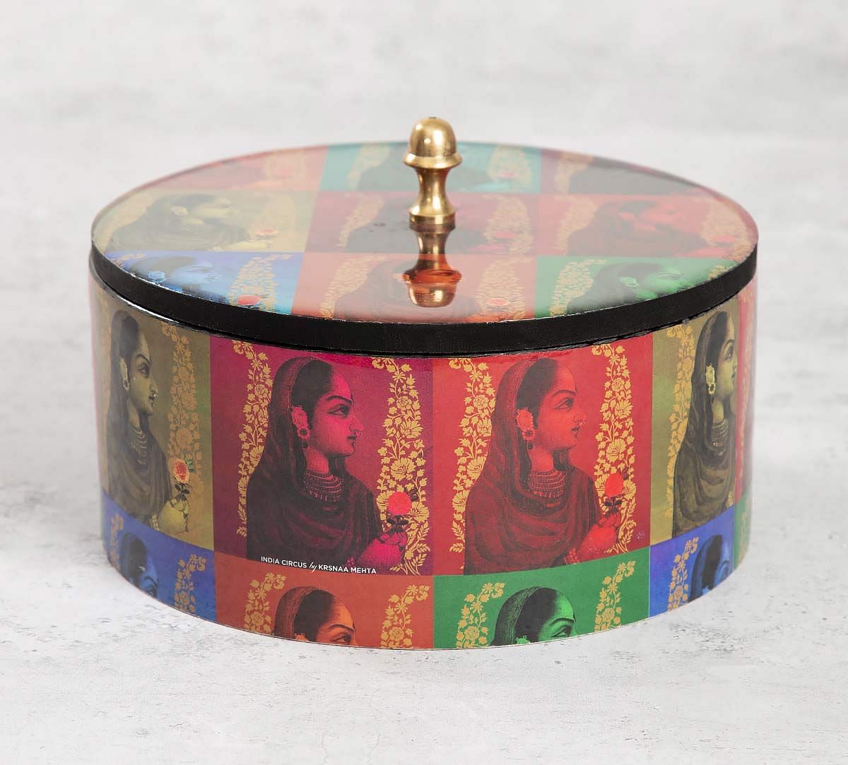 India Circus Tinted Queen Round Storage Box