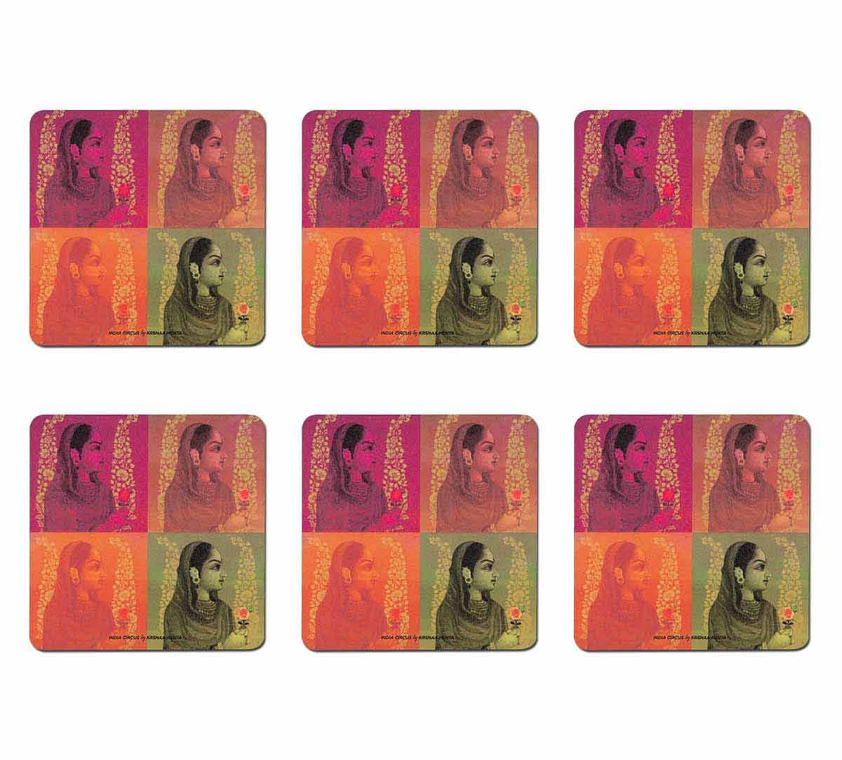 India Circus Tinted Queen Table Coaster Set of 6