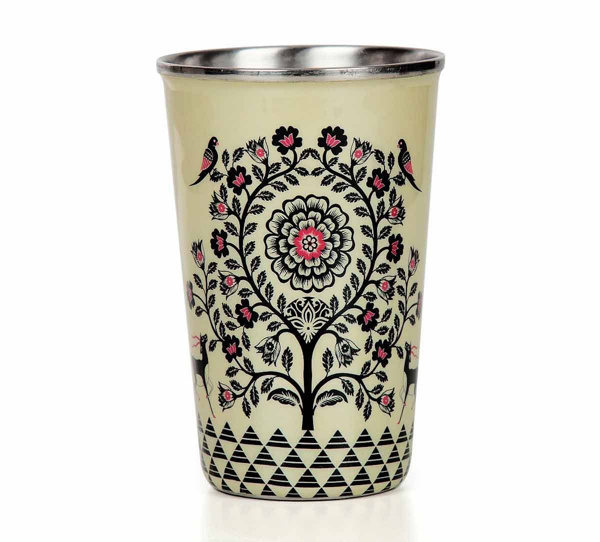 India Circus Tree of Twin Spirits Steel Tumbler Set of 2