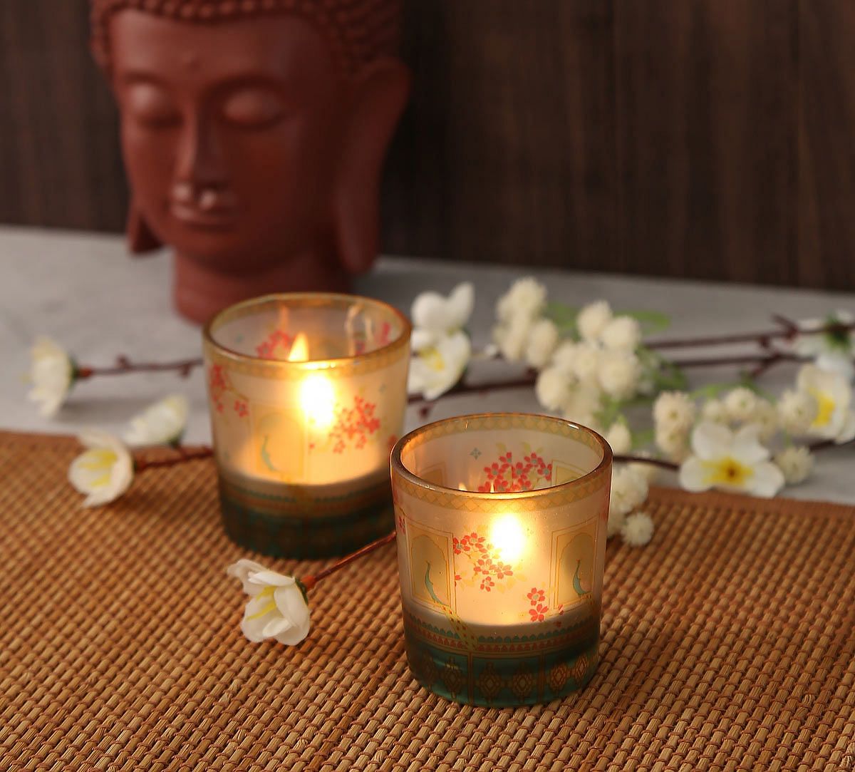 India Circus Tropical Island Living Tea Light Holder Set of 2