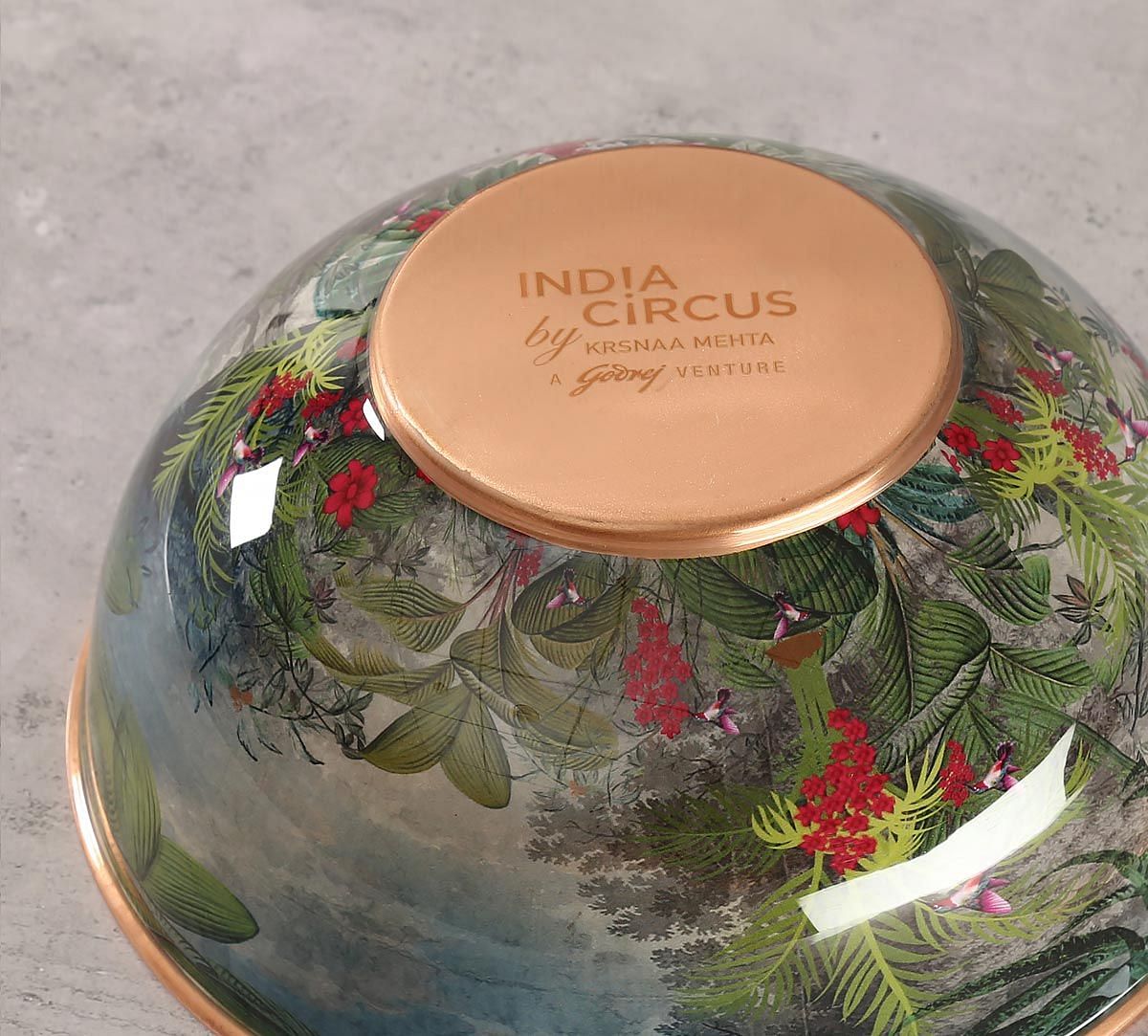 India Circus Tropical View Copper Bowl