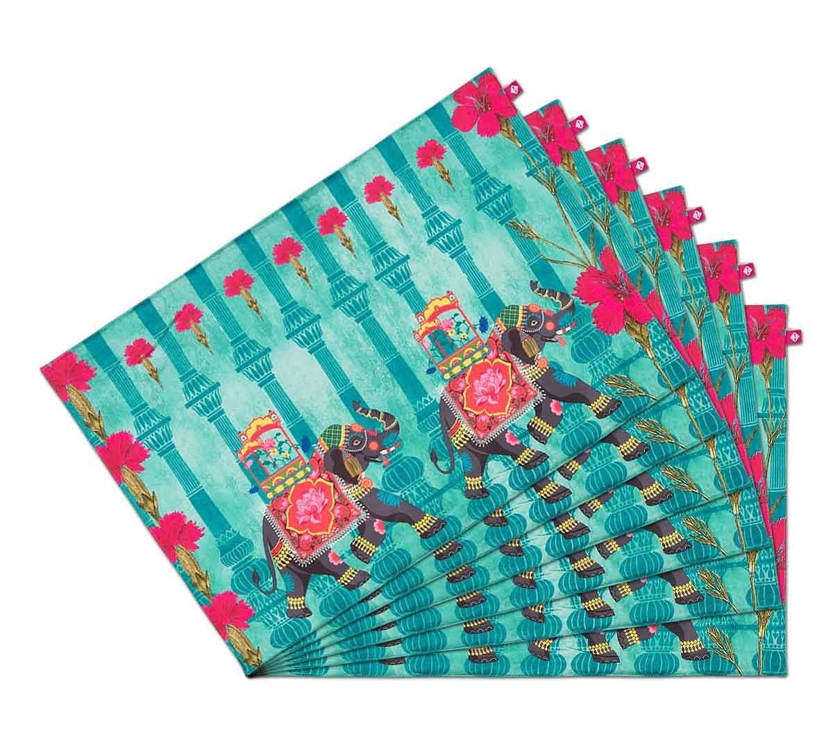 India Circus Tusker Chariot Table Mats Set of 6