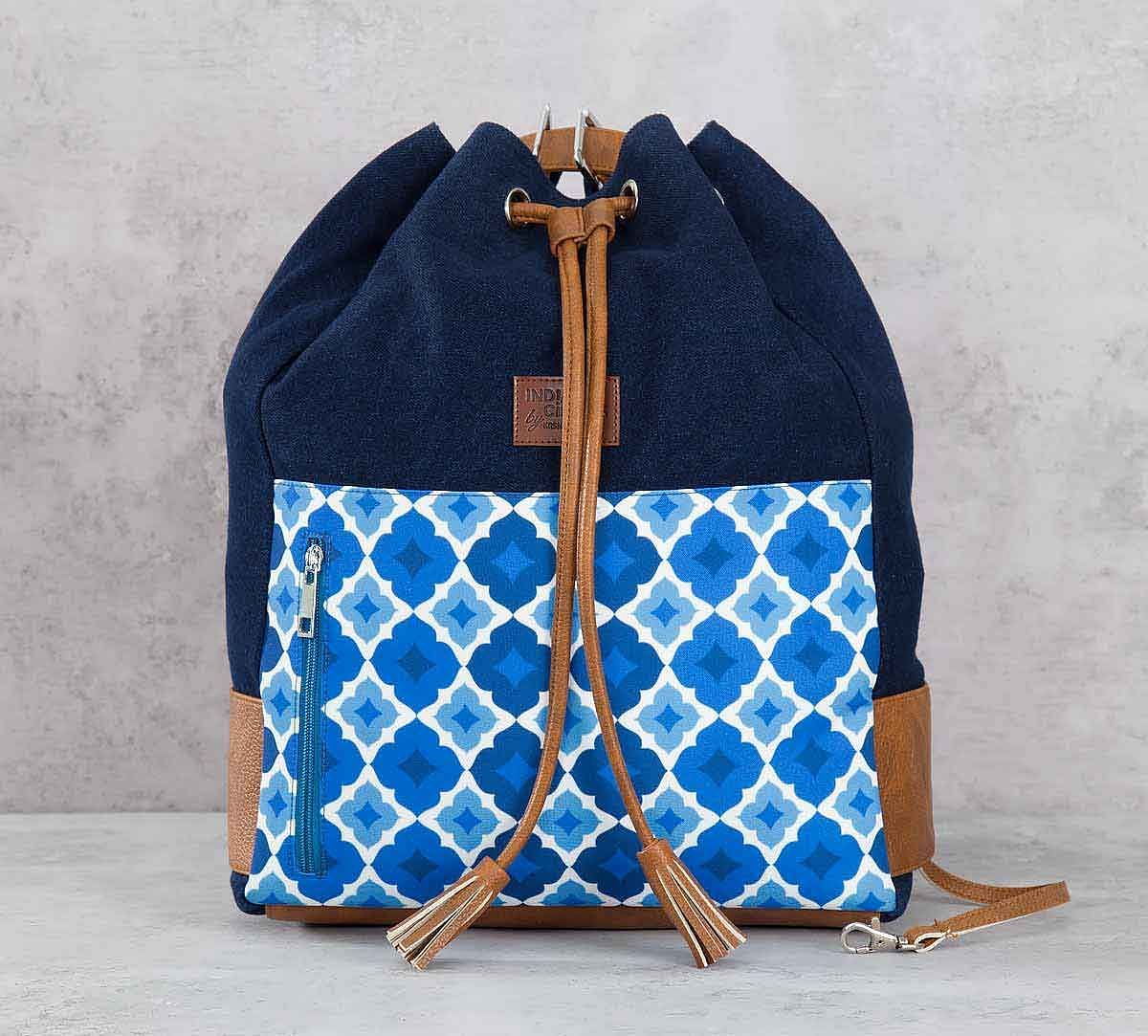 India Circus Ultramarine Tracery Denim Hobo Bag