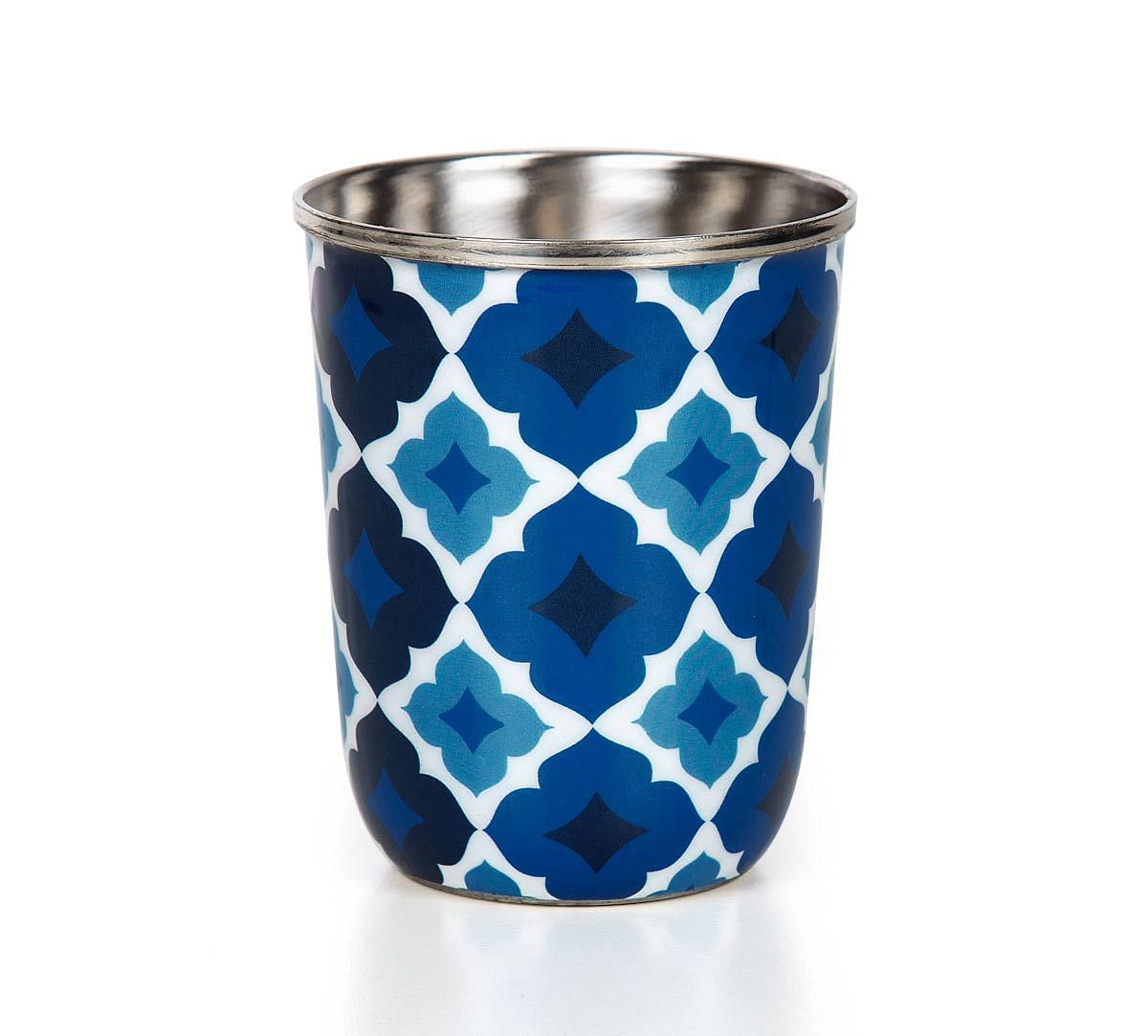 India Circus Ultramarine Tracery Steel Tumblers Set of 2