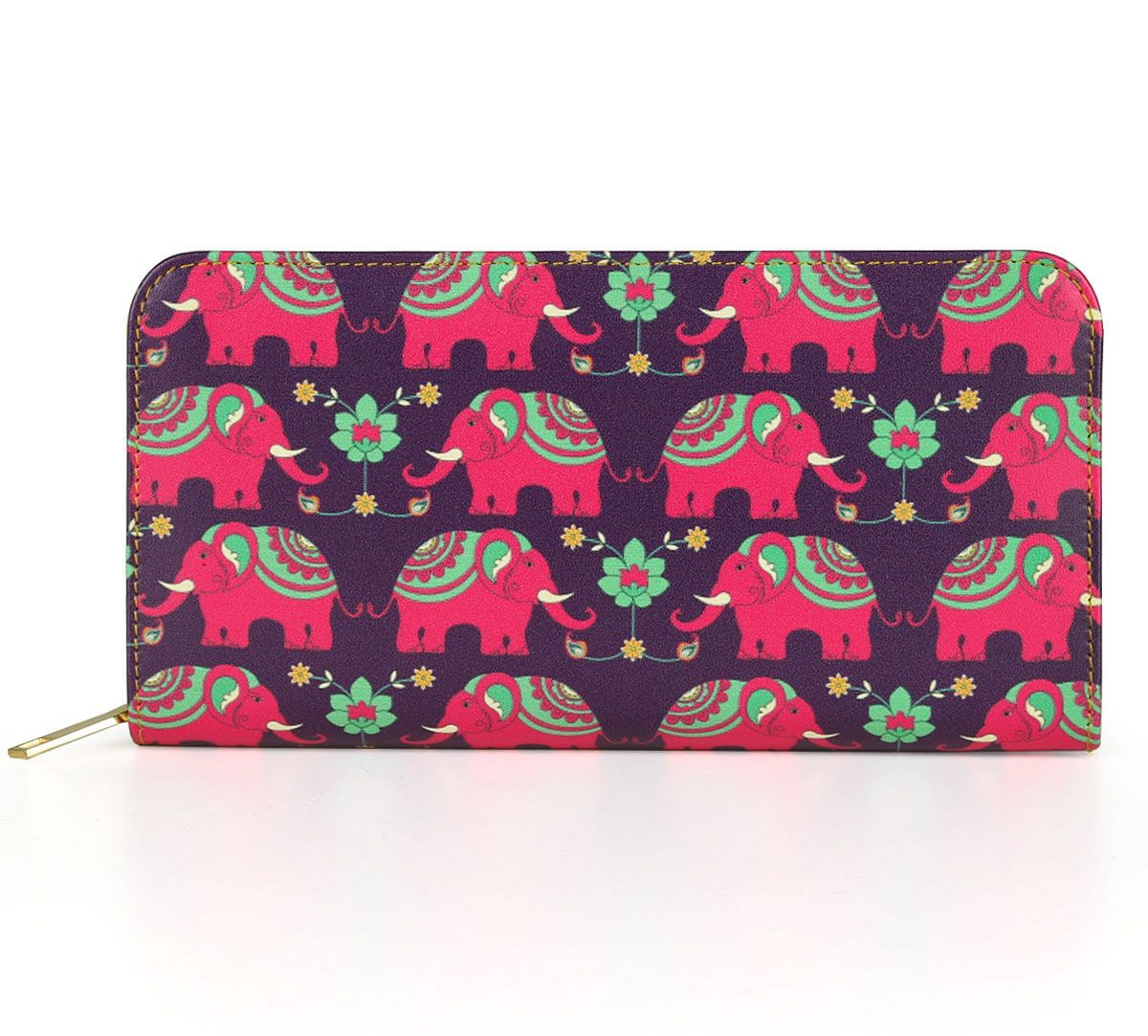 India Circus Violet Mastodon's Jamboree Ladies Zipper Wallet