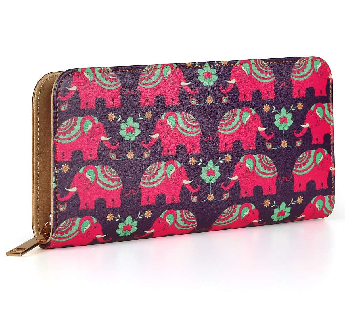 India Circus Violet Mastodon's Jamboree Ladies Zipper Wallet