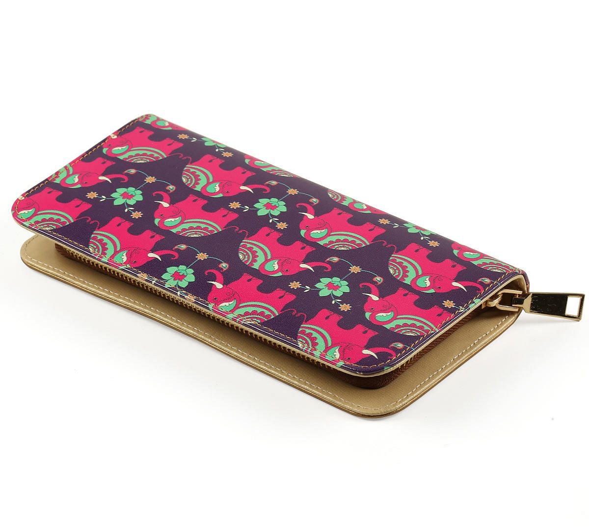 India Circus Violet Mastodon's Jamboree Ladies Zipper Wallet