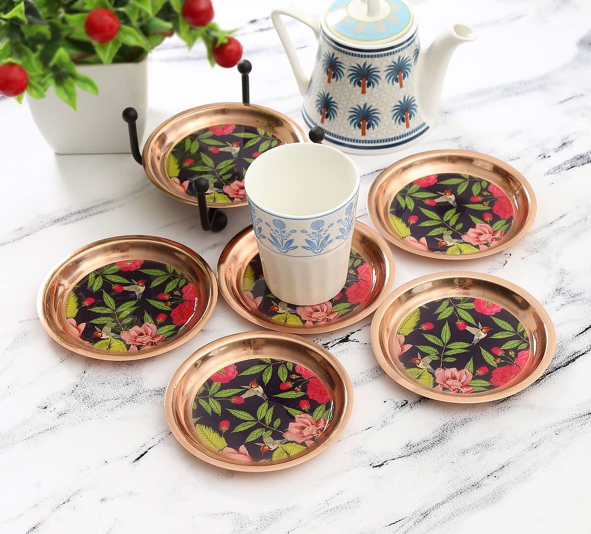 India Circus Warbled Verdure Coaster Set of 6