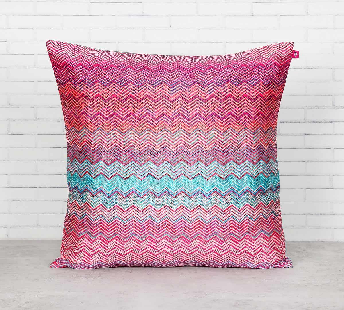 India Circus Waves of Chevron Blended Taf Silk Cushion Cover