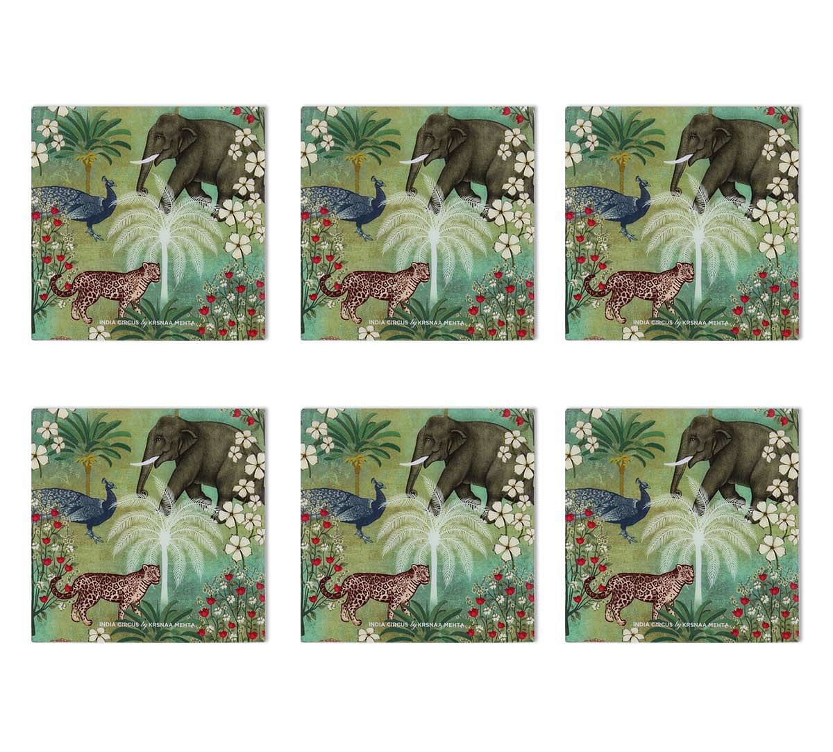 India Circus Wildlife Safari MDF Table Coaster Set of 6