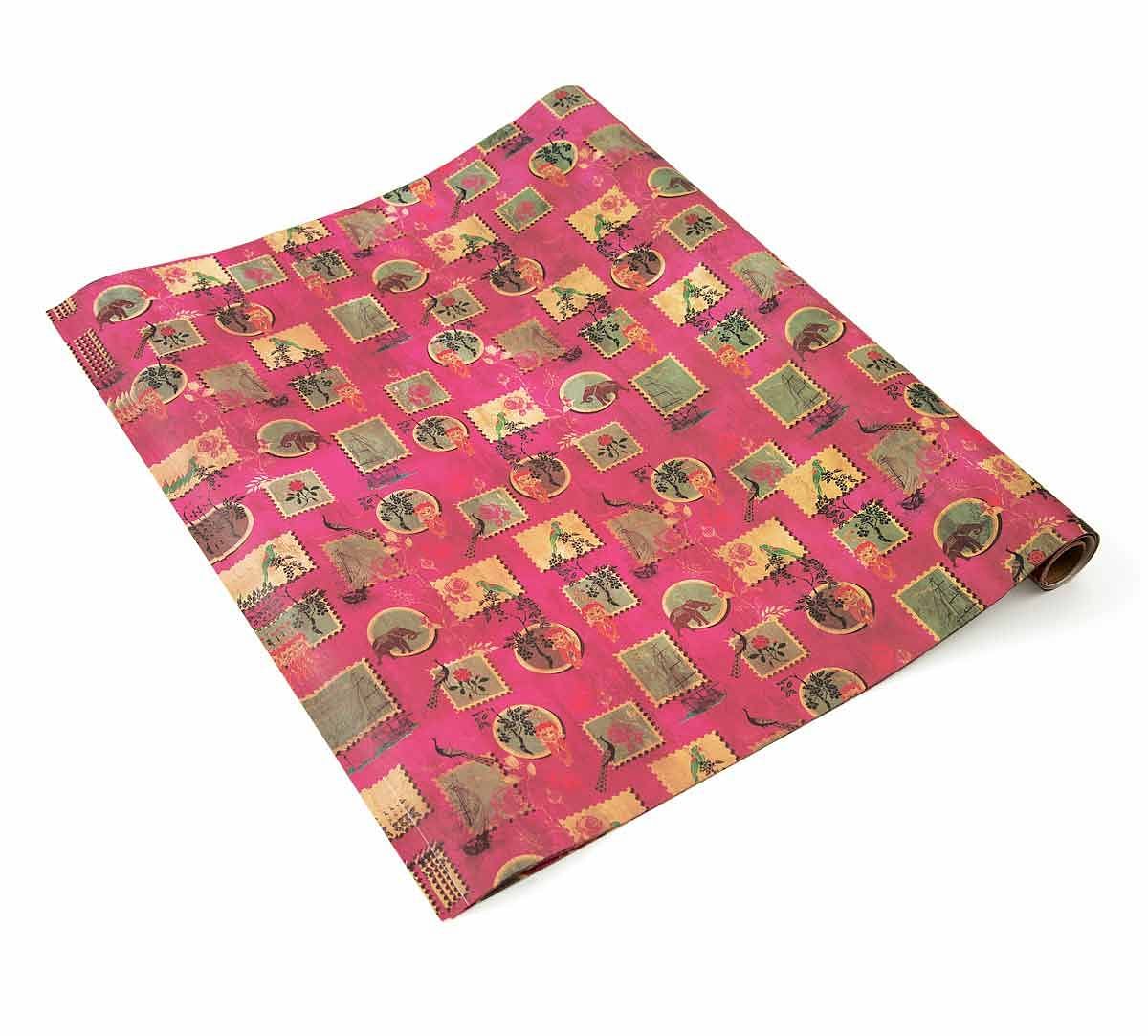 India Circus Wildlife Stamps Gift Wrapping Paper