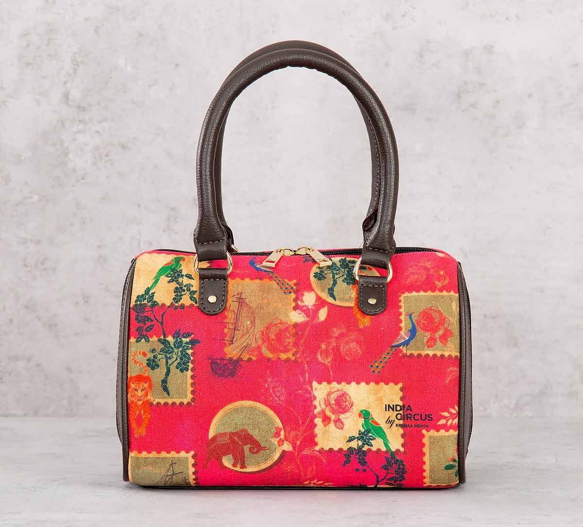 India Circus Wildlife Stamps Small Duffle Bag