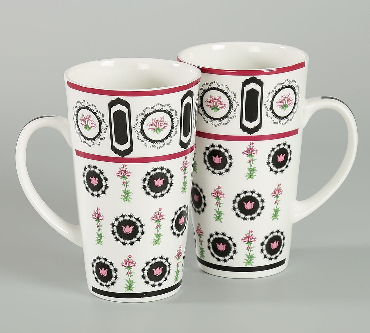 India Circus Appliqued Harmony Conical Mug (Set of 2)