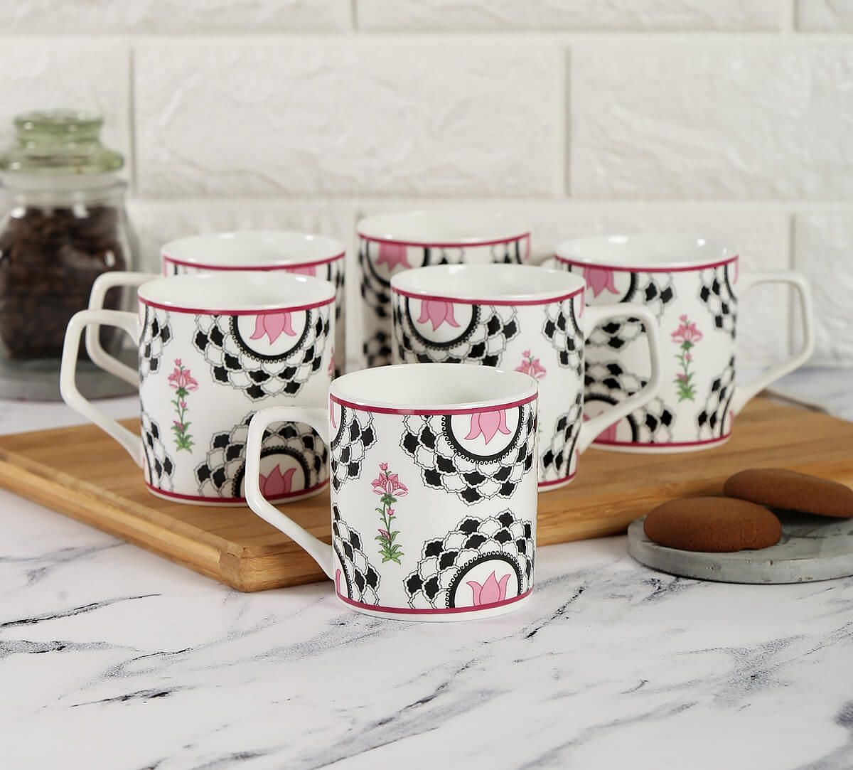 India Circus Appliqued Harmony Mug (Set of 6)