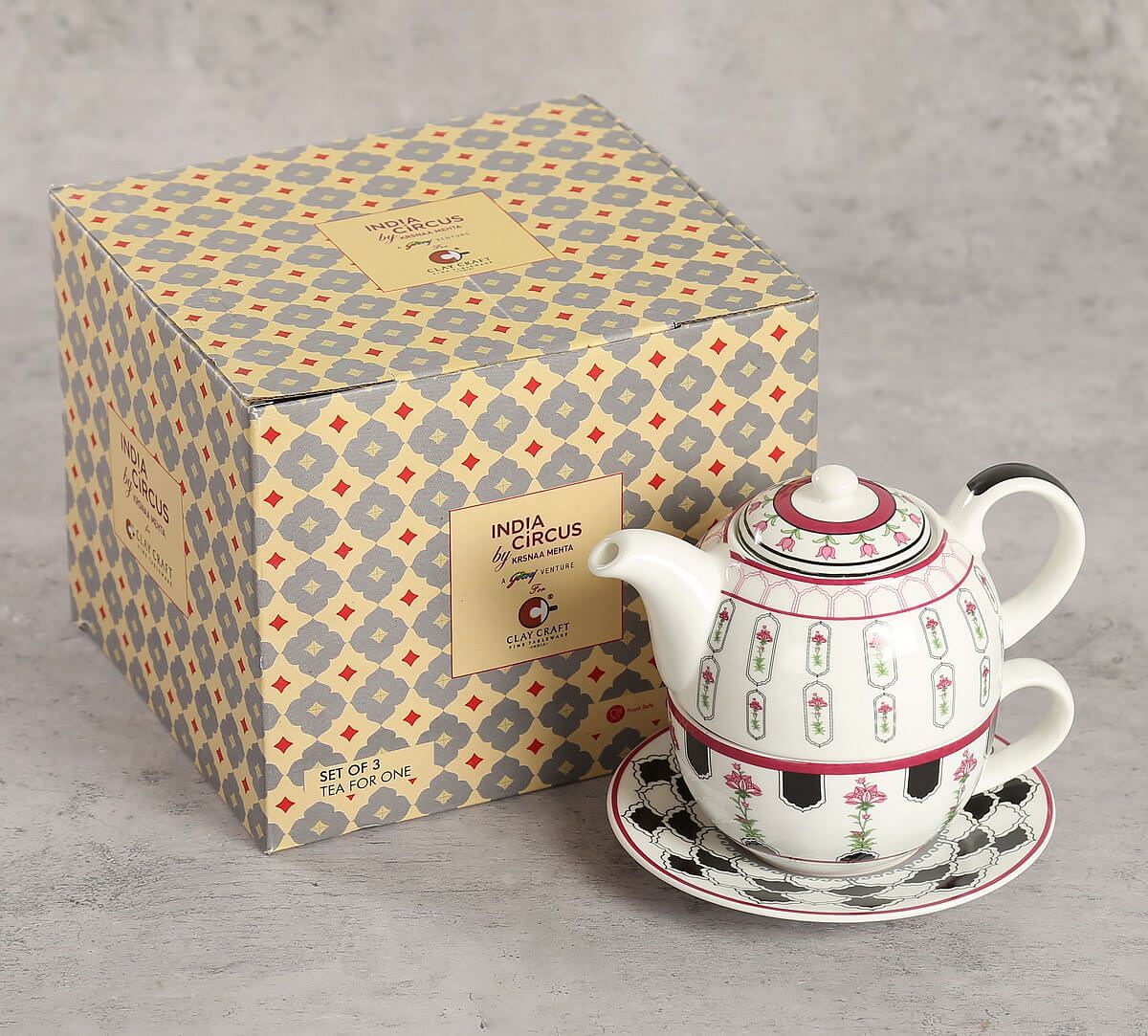 India Circus Appliqued Harmony Tea for One