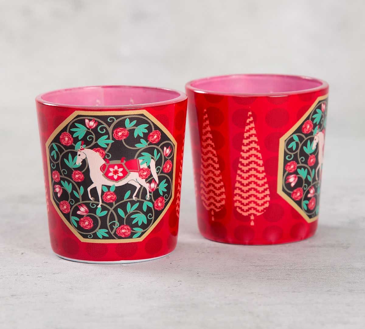 India Cirucs Conifer Stallion Reiteration Tea Light Holder Set of 2