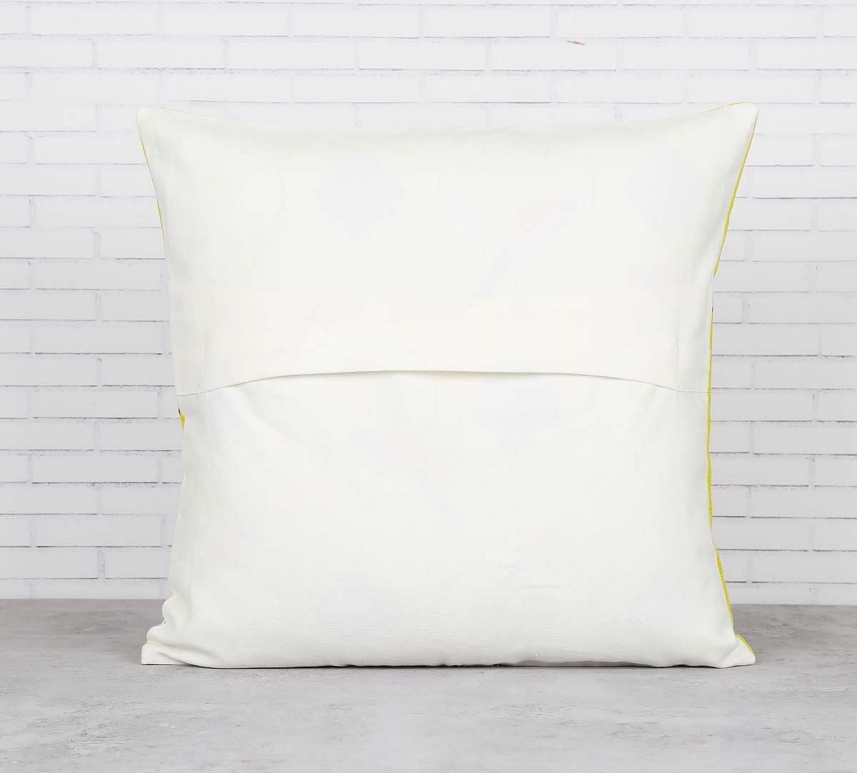 India Circus Peeking Parrots Green Cotton Cushion Cover