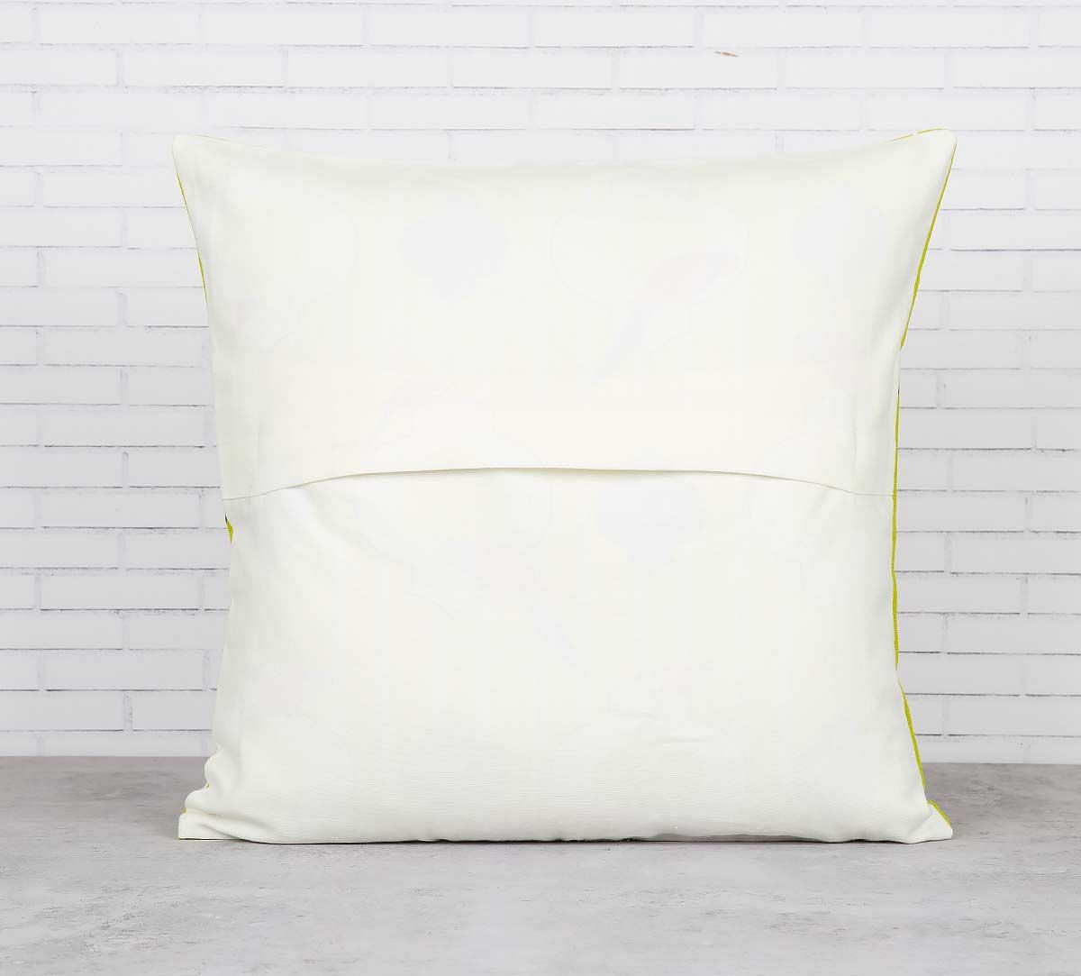 India Circus Prismatic Hexagons Lemon Cotton Cushion Cover