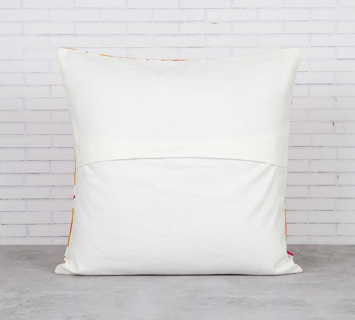 India Circus Summer Tracery Ginger Cotton Cushion Cover