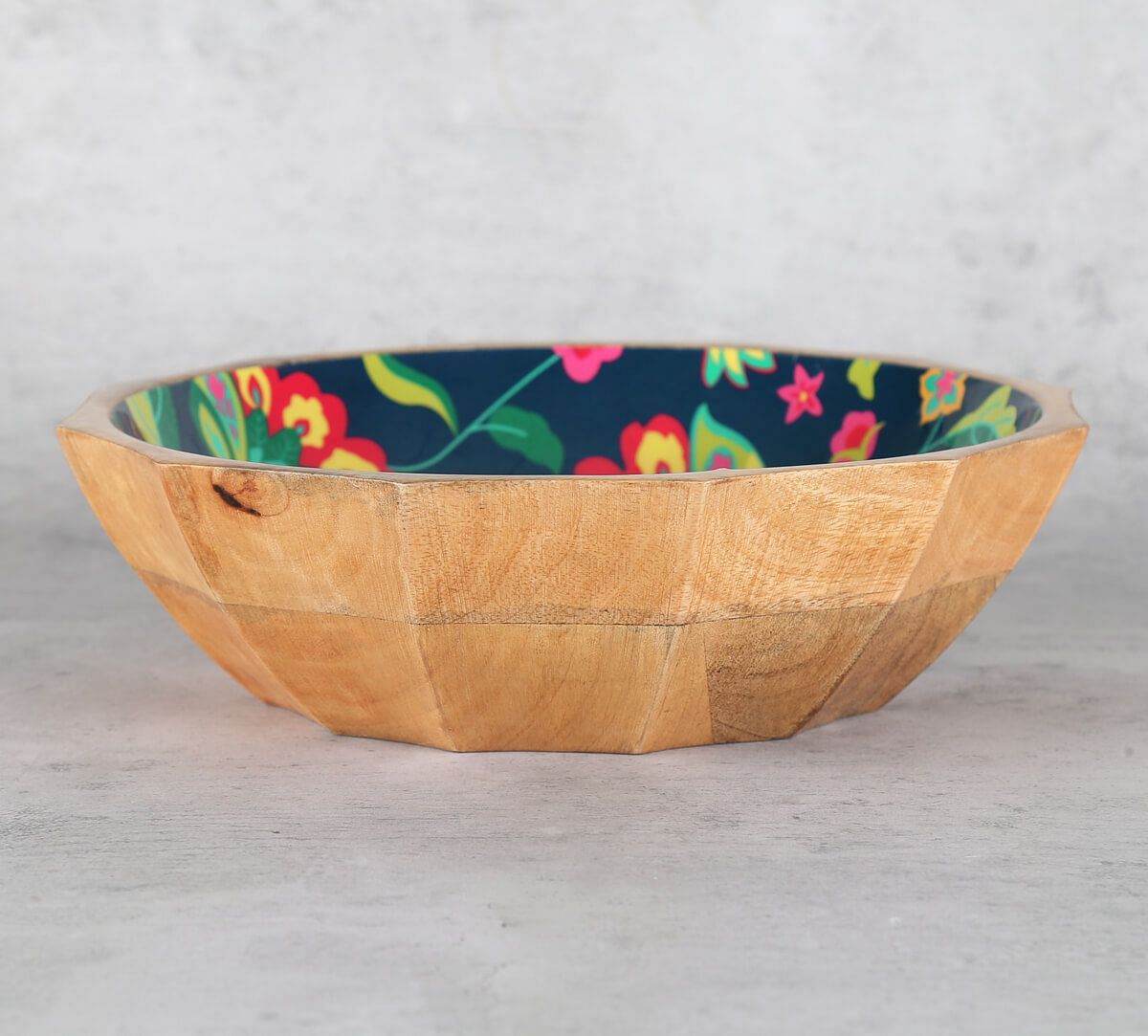 India Cricus by Krsnaa Mehta Cyanic Pop Burst Big Wooden Bowl