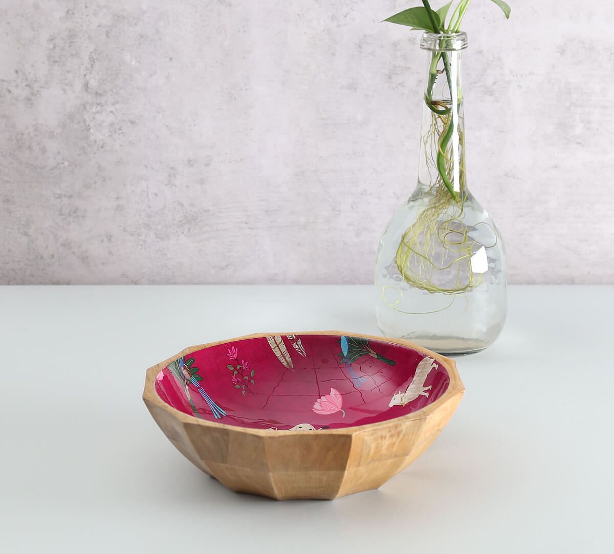 India Cricus by Krsnaa Mehta Magenta Biome Mystique Big Wooden Bowl