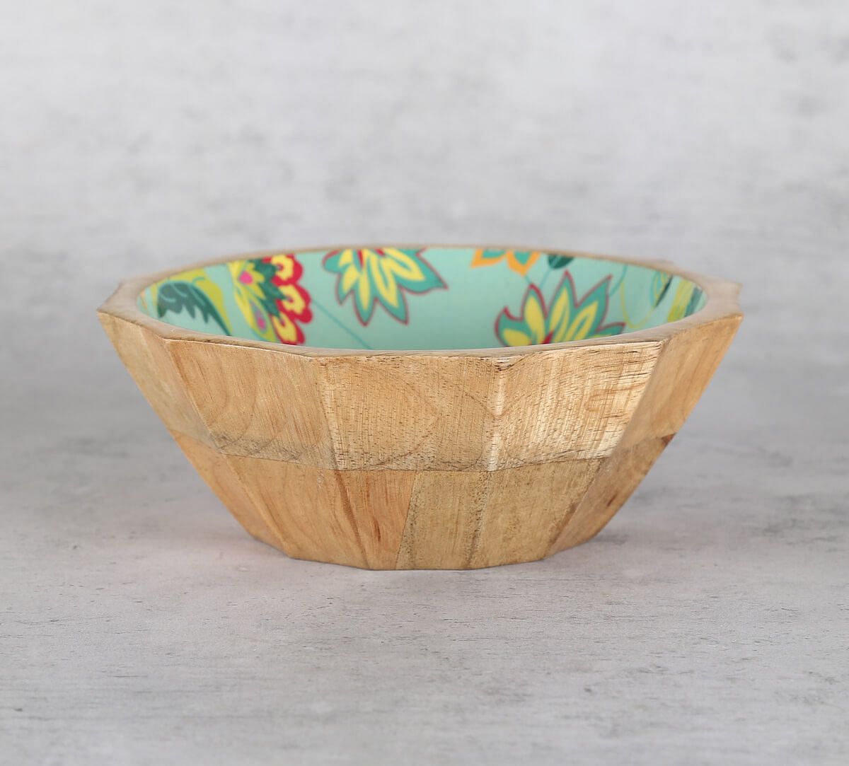 India Cricus by Krsnaa Mehta Neon Cyanic Pop Burst Small Wooden Bowl