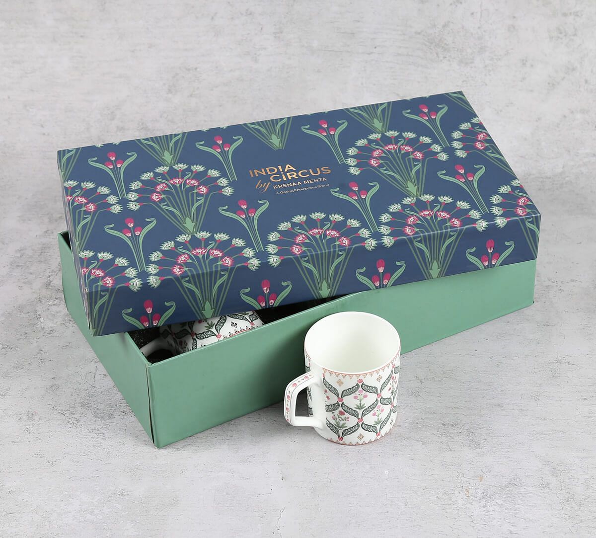 India Circus by Krsnaa Mehta Blooming Dahlia Mug Set of 6