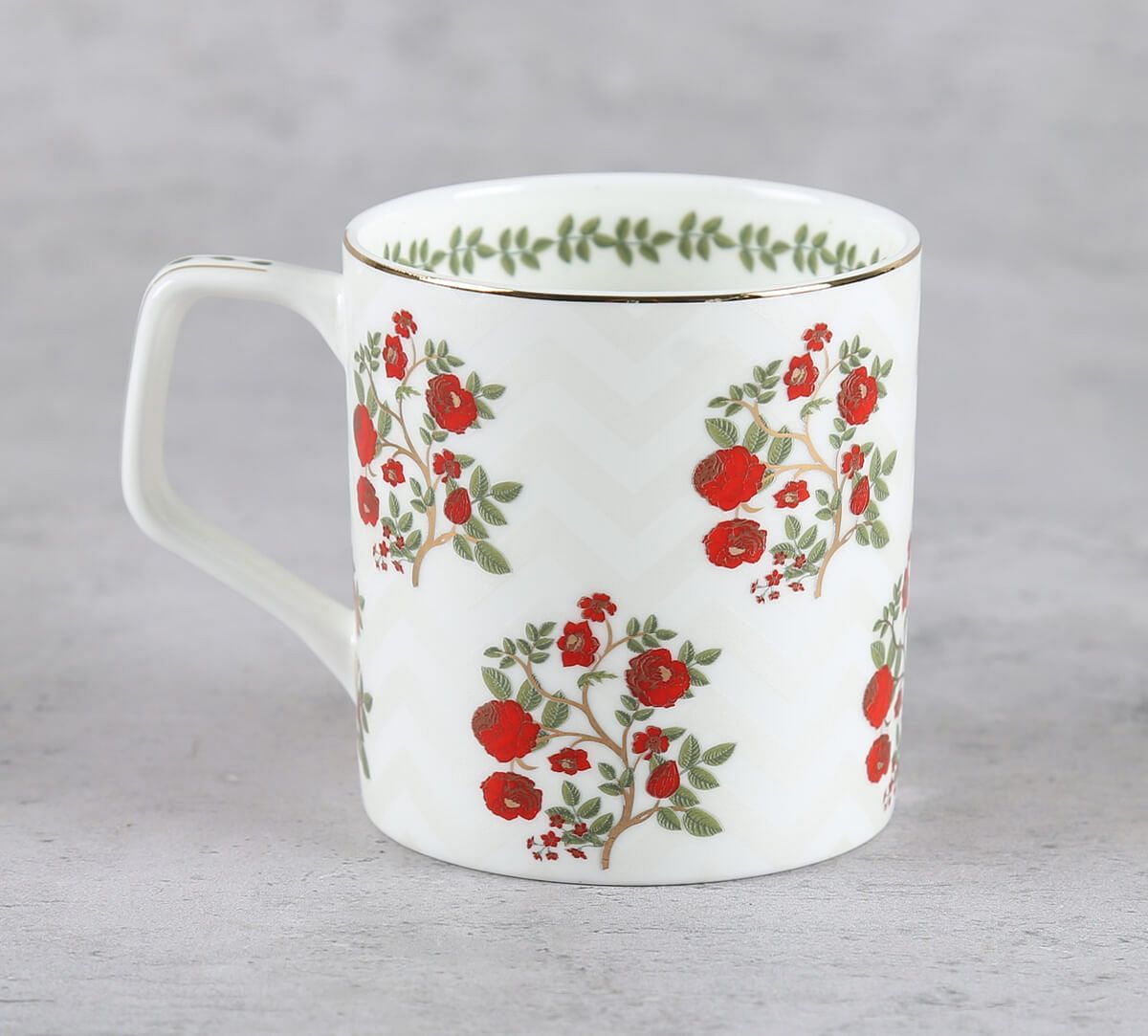 India Circus by Krsnaa Mehta Chevron Poppy Flower Mug Set of 6