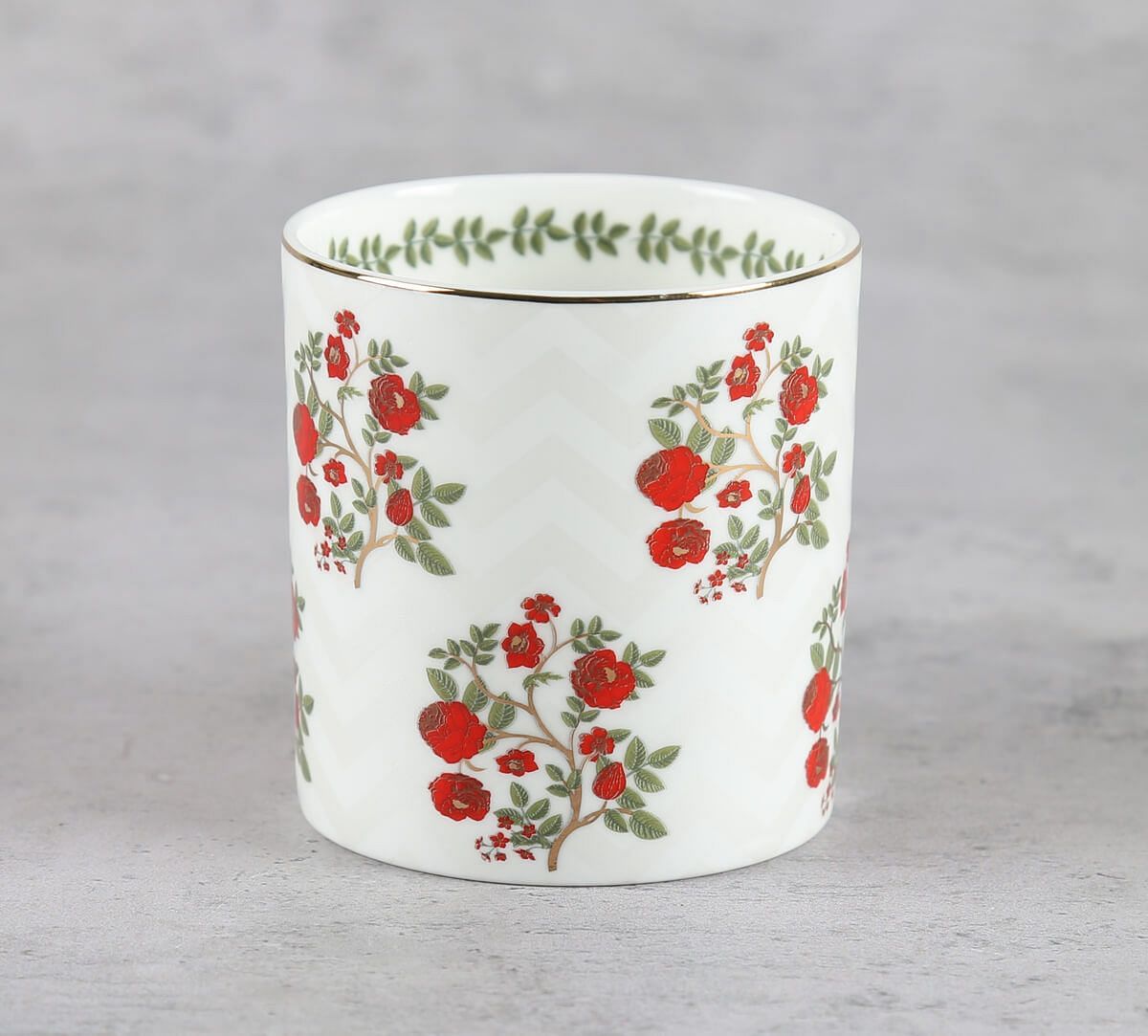 India Circus by Krsnaa Mehta Chevron Poppy Flower Mug Set of 6