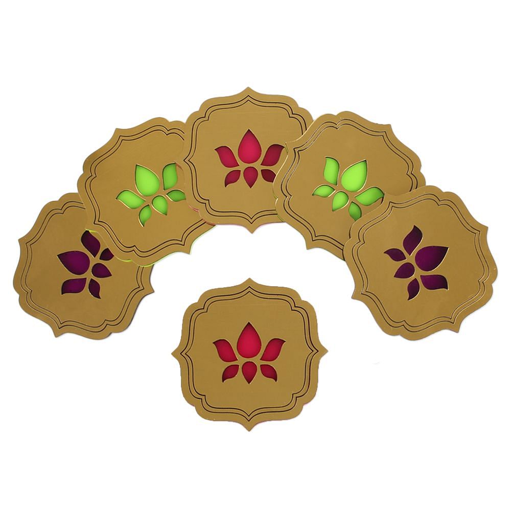 Mahogany Wink Lotus Coasters