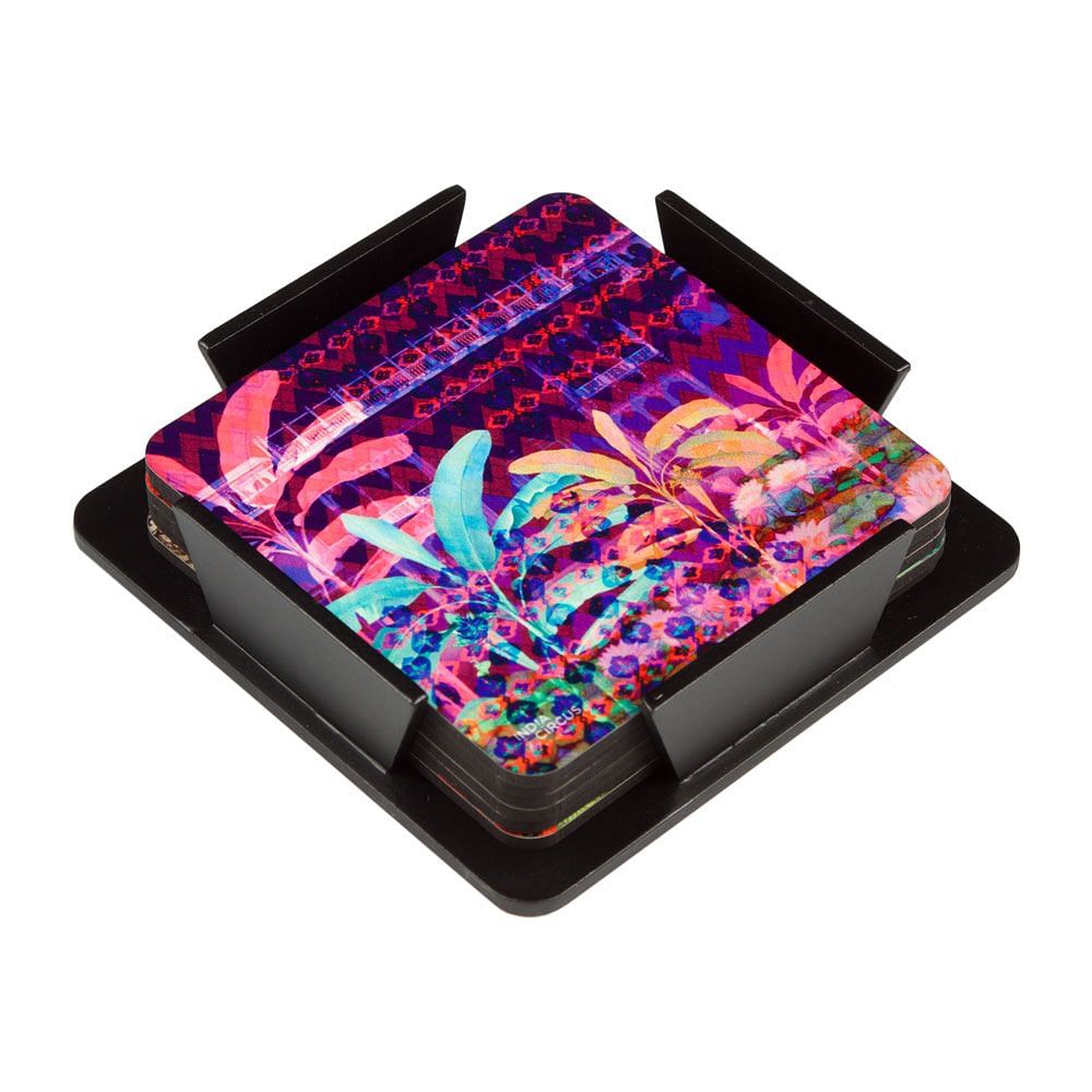 Neon Paradise MDF Coaster - (Set of 6)