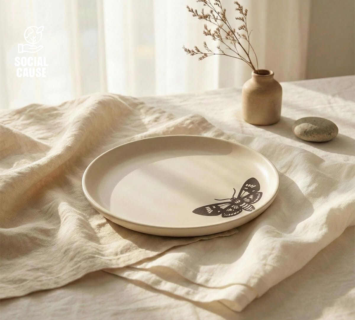 NGCPR Collection - Handmaiden Moth Stoneware Snack Plate