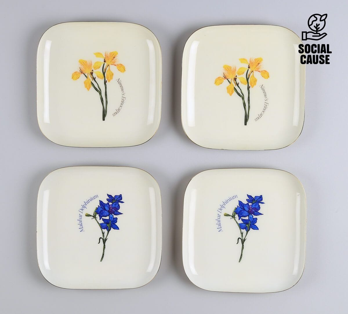 NGCPR Collection - Mallow Delphinium Square Platter Set