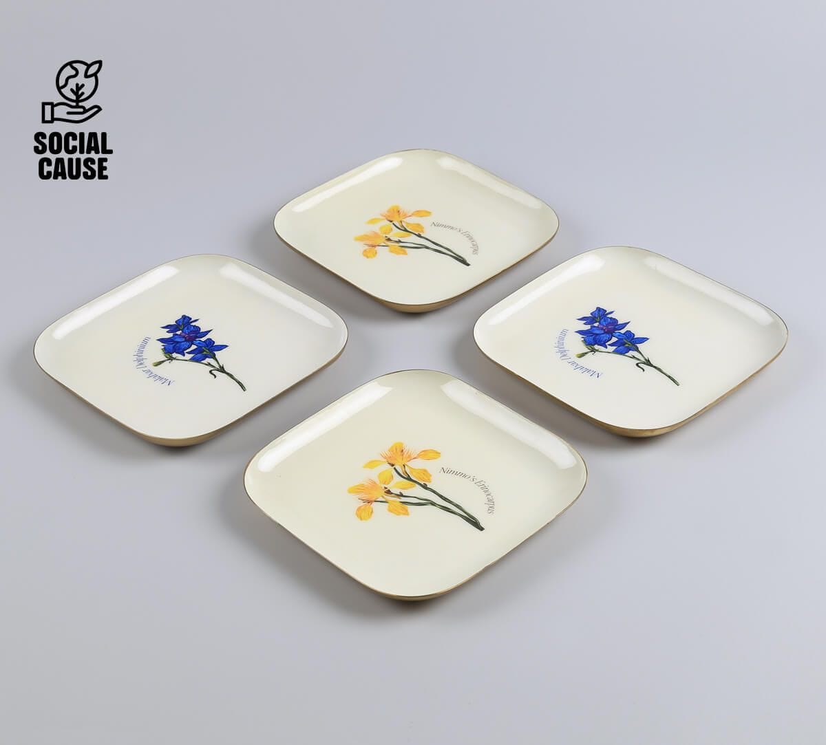 NGCPR Collection - Mallow Delphinium Square Platter Set