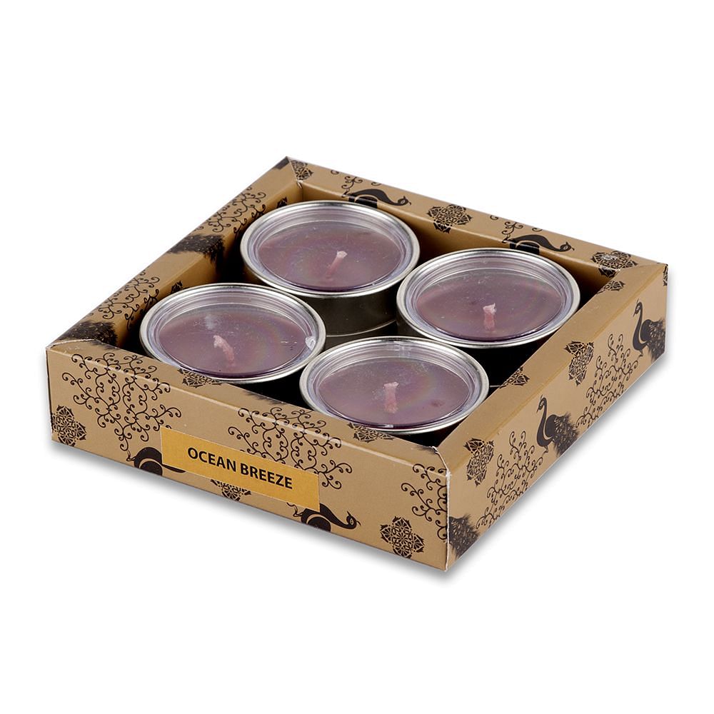 Morning Raga T-Light candles - Ocean Breeze Scented - (Set of 4)