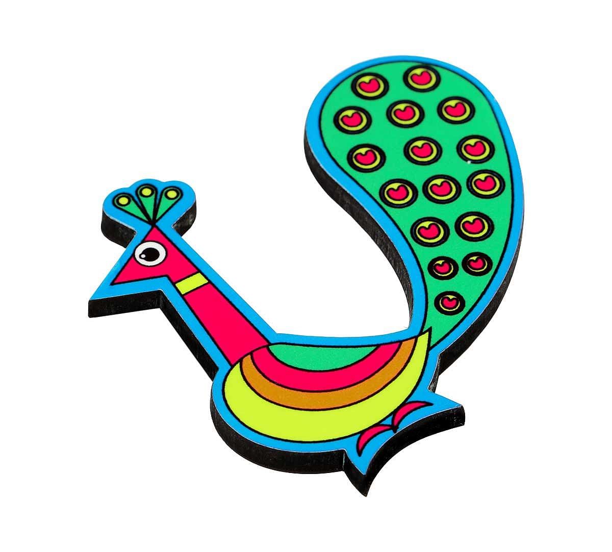 Perky Peafowl MDF Fridge Magnet