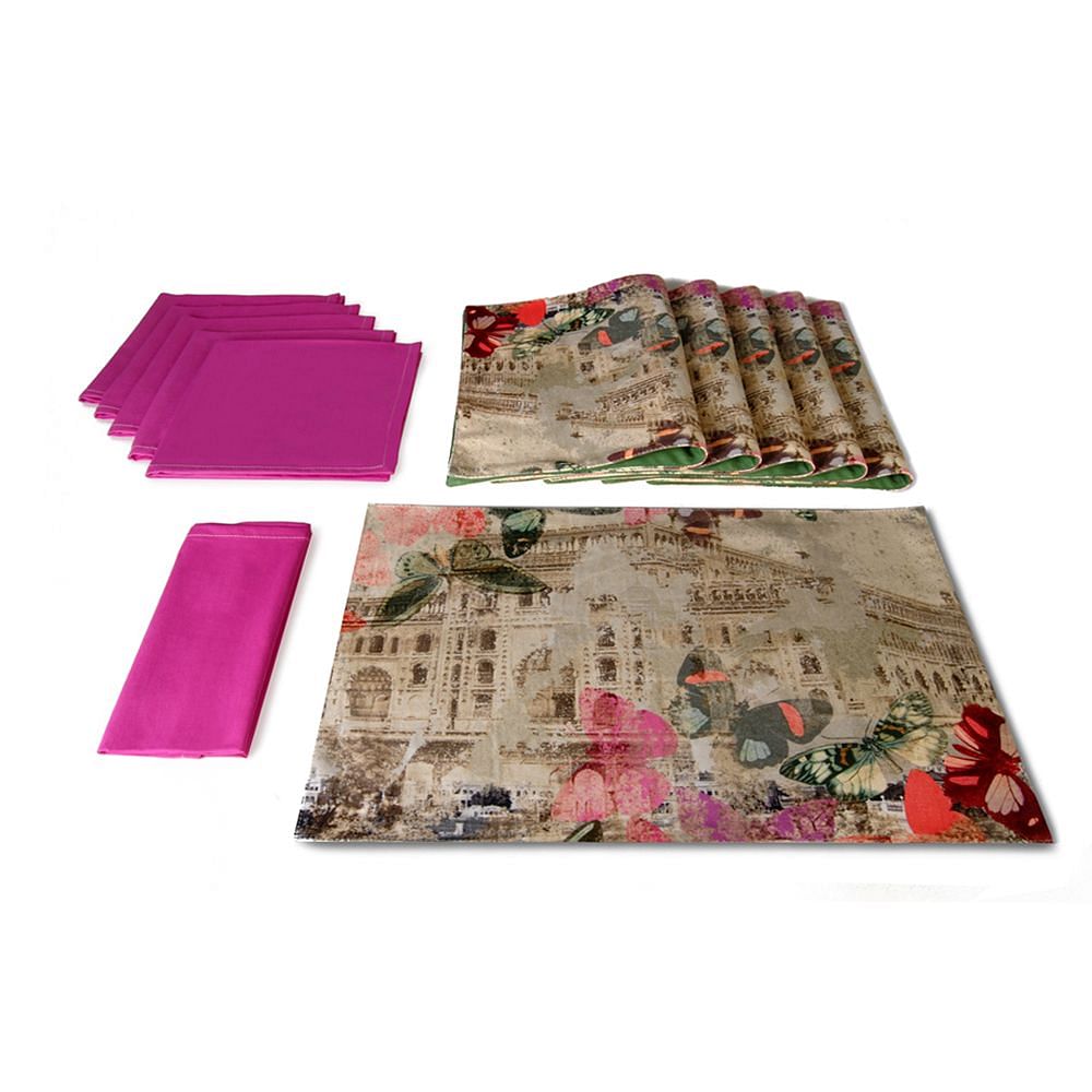Butterflies Table Mat and Napkin(Set of 6)