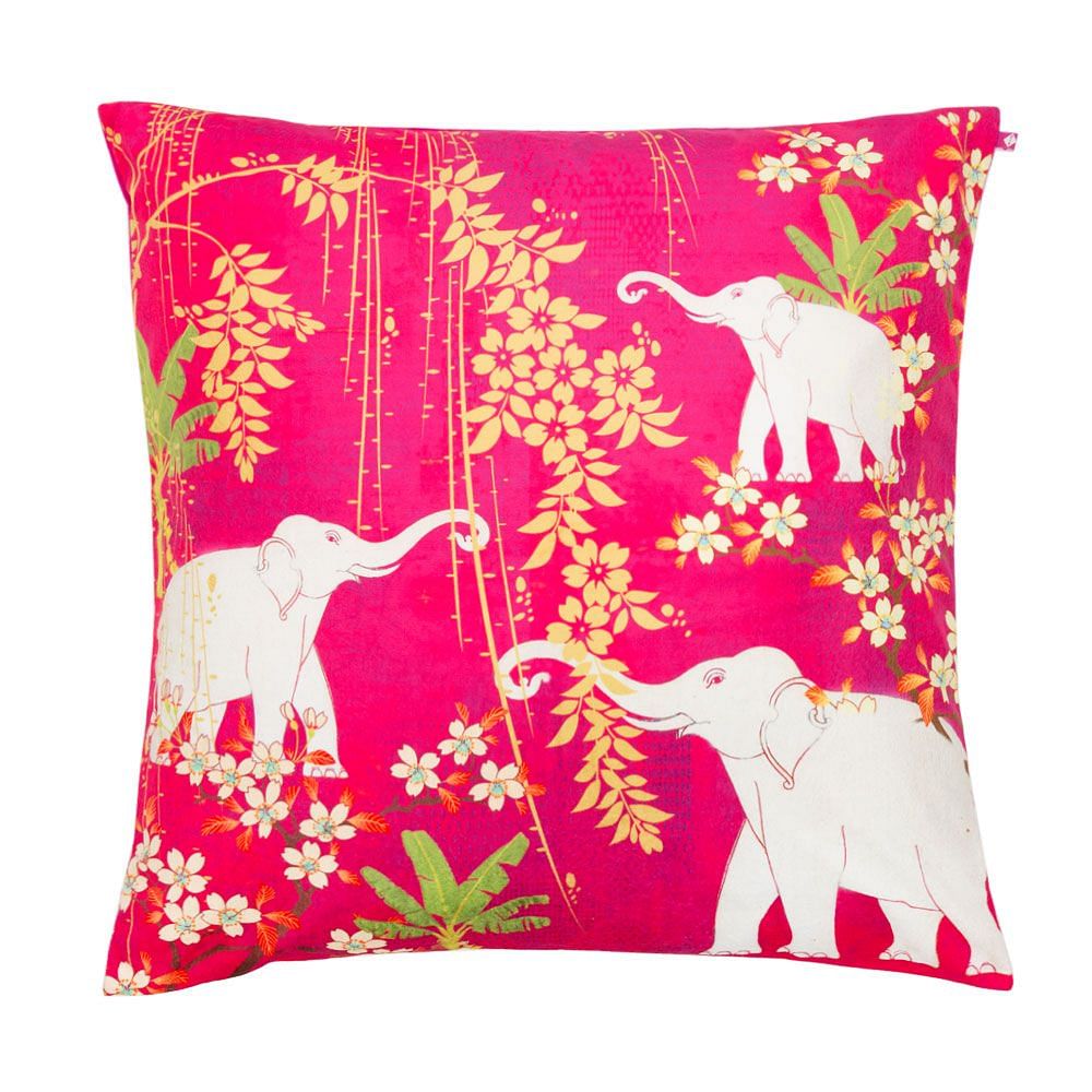 Scarlet Tusk Poly Velvet Floor Cushion Cover