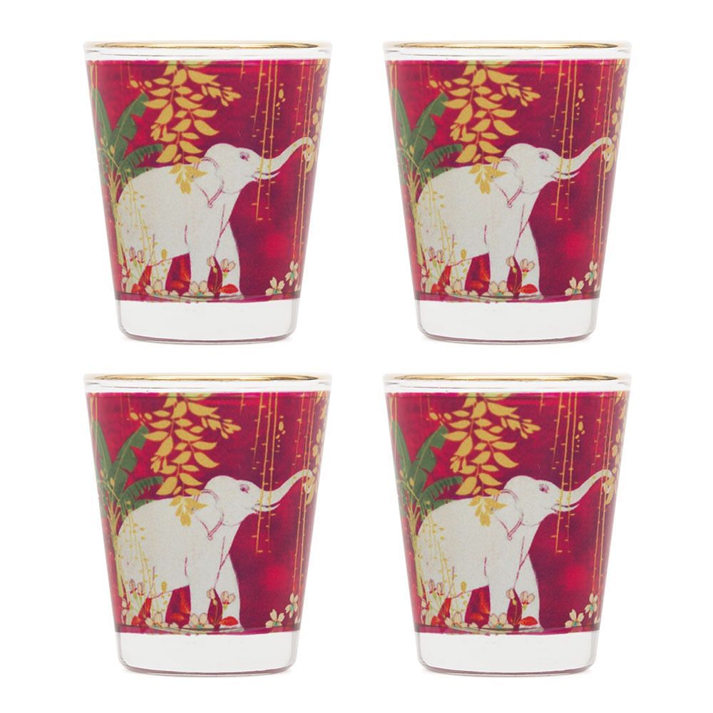 Scarlet Tusk Shot Glasses (Set of 4)