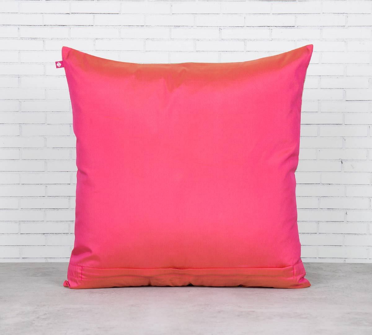 India Circus The Lotus Chronometer Blended Taf Silk Cushion Cover