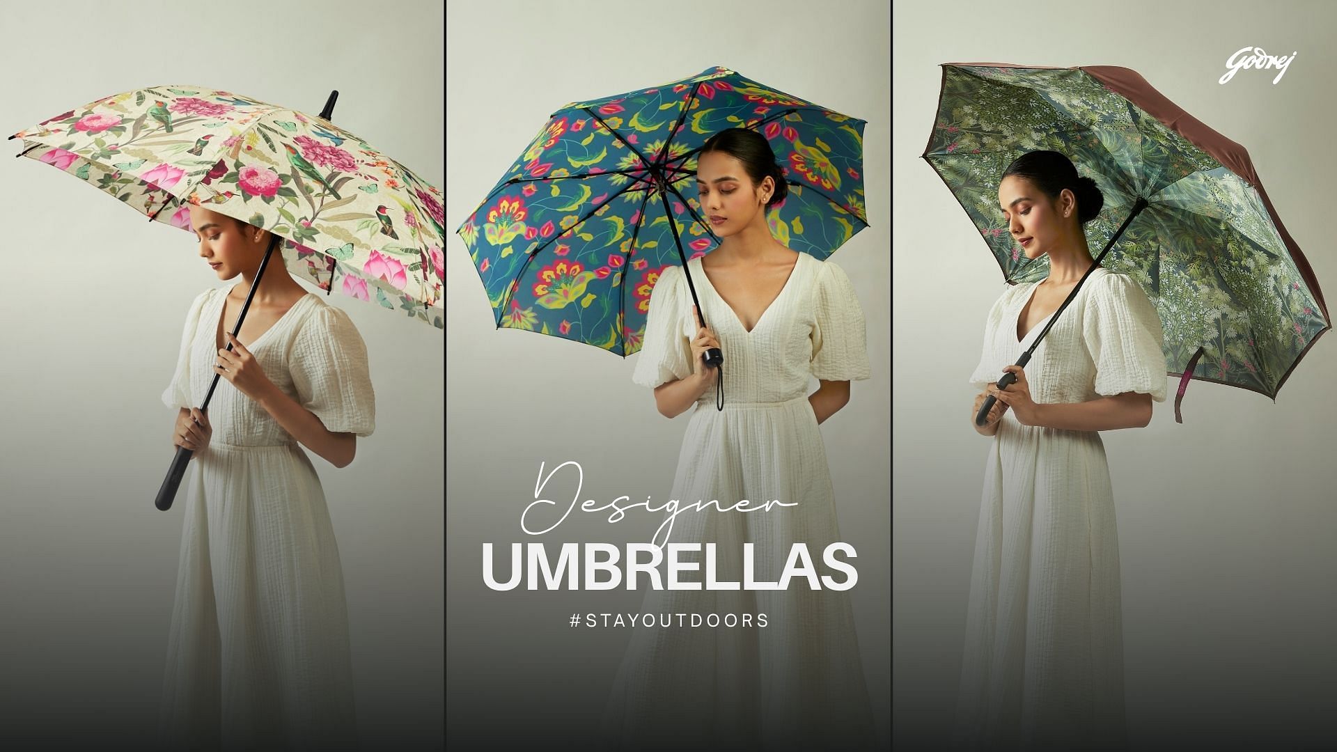 Blaue Blume 3 Fold Umbrella