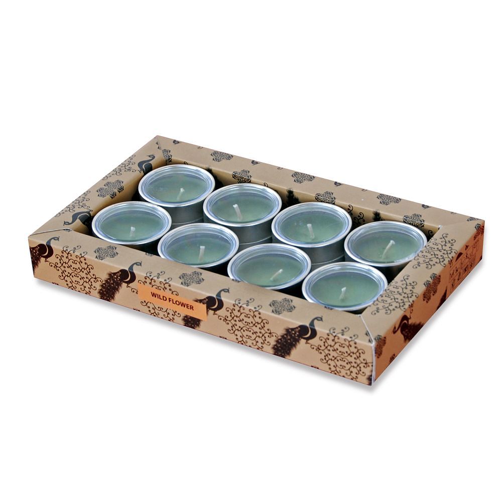 Morning Raga T-Light candles - Wild Flower Scented - (Set of 8)