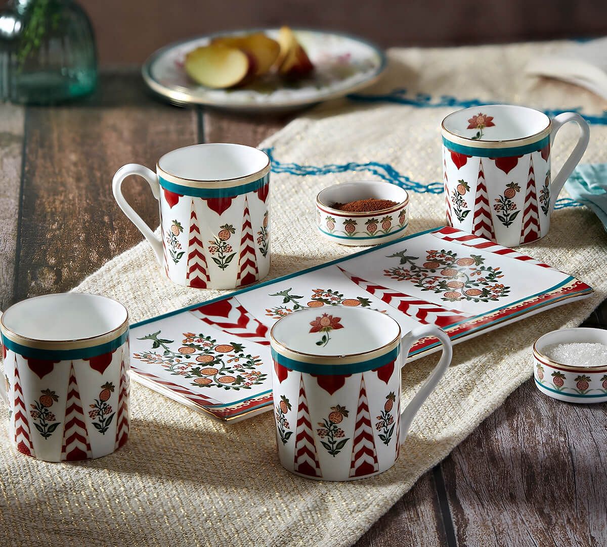 Blushed Orchard Snack Platter & Coffee Mug Set