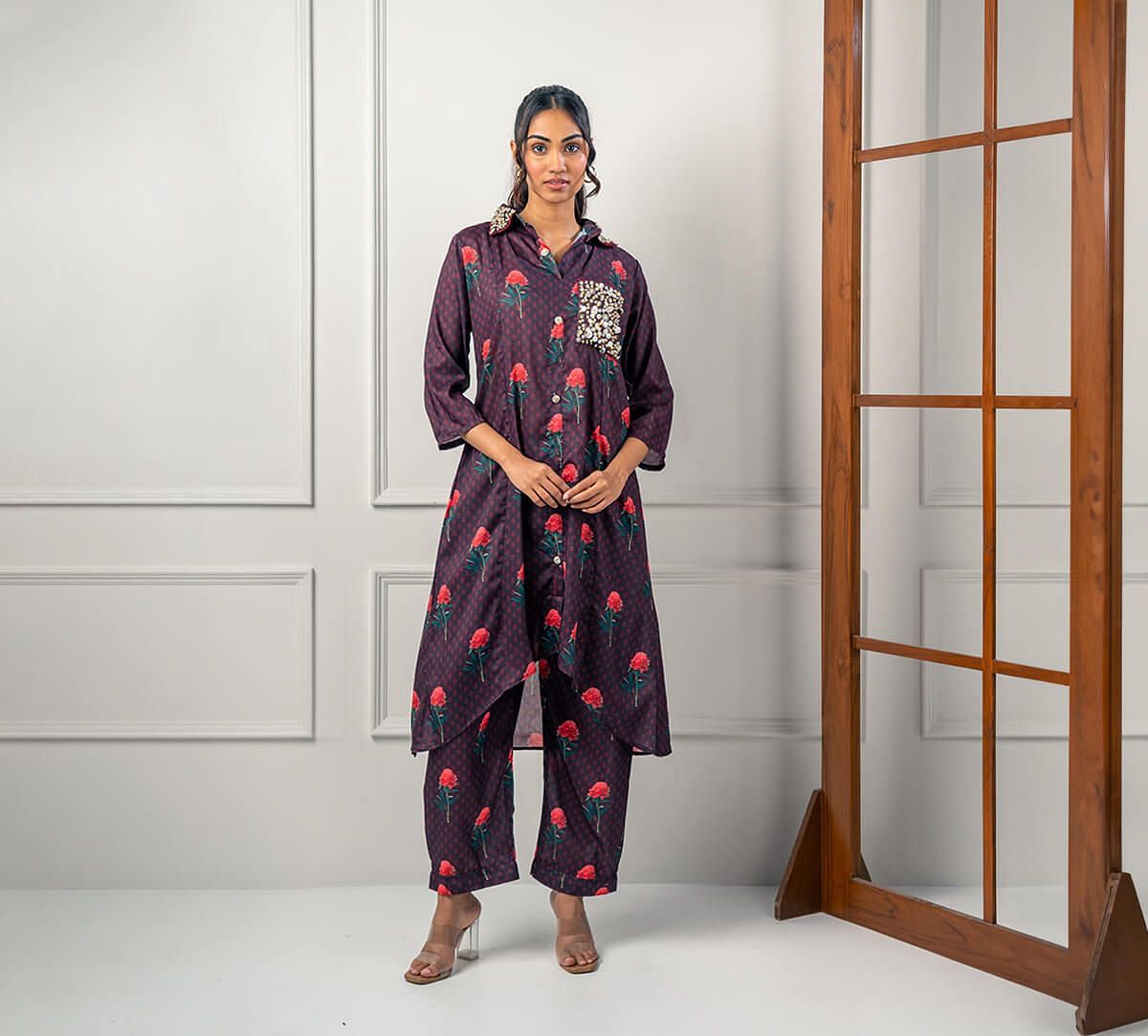 Maroon Mosaic Co-Ord Set