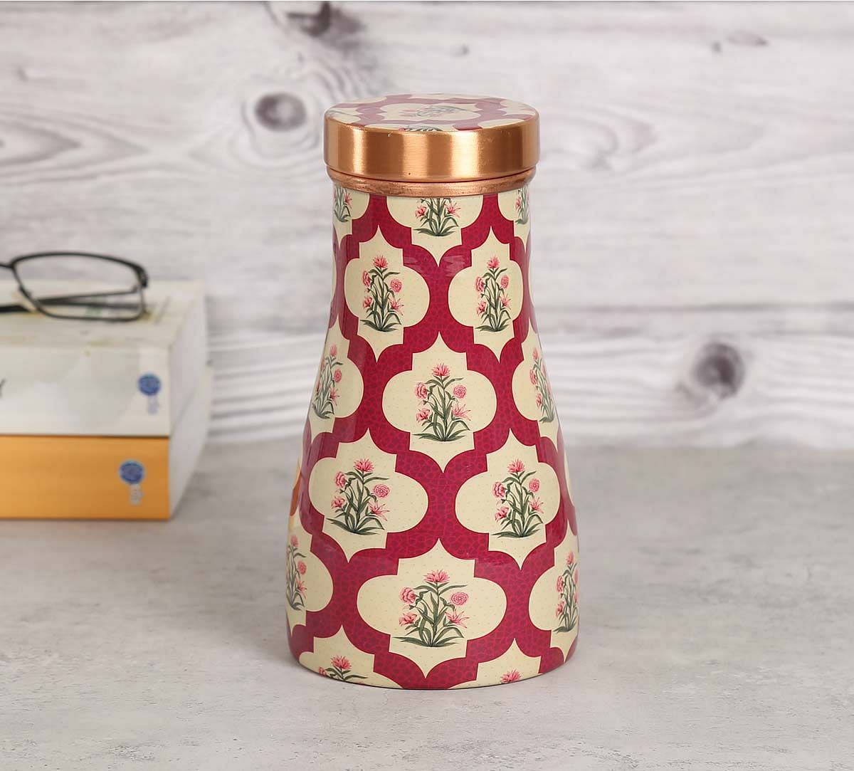 Poppy Flower Scarlet Bedside Copper Jar