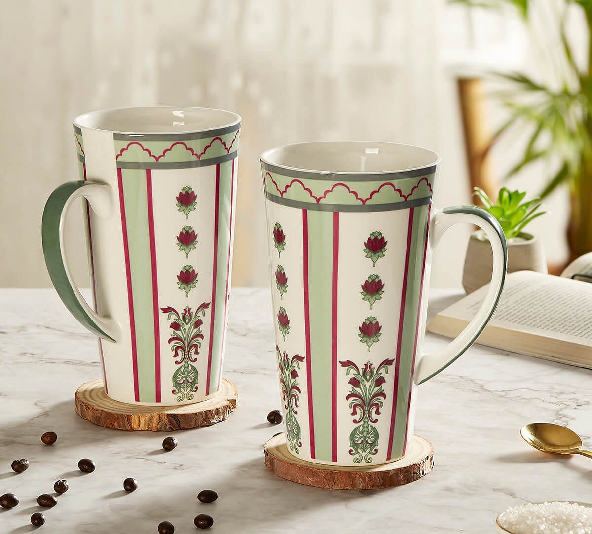 Sage Luxe Conical Mug Set of 2